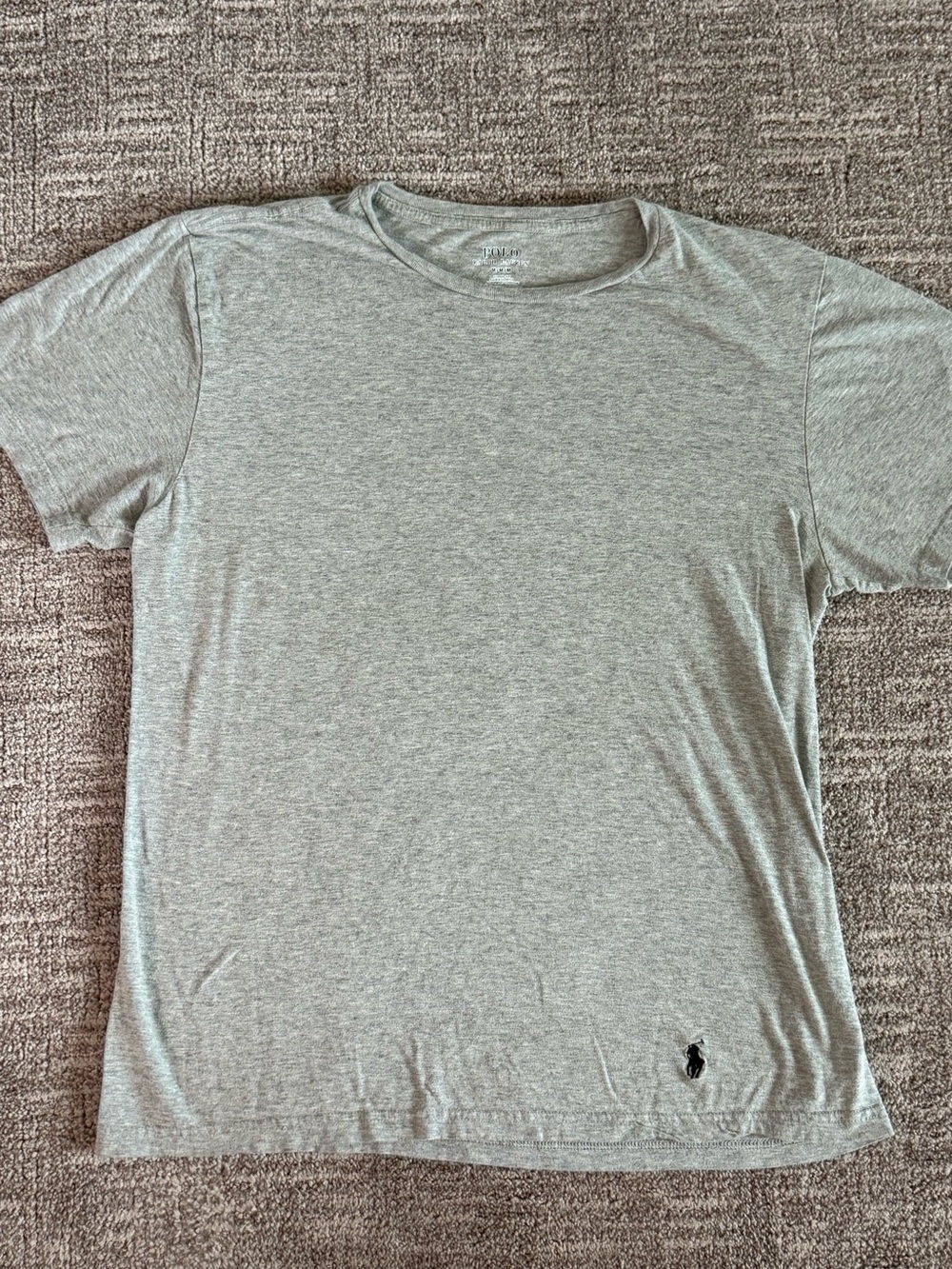 Ralph Lauren Heather Gray Crewneck Tee with Pony Logo